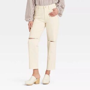 Universal Thread Women's Cream and White Jeans